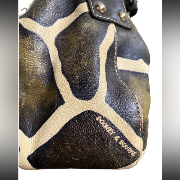 Dooney & Bourke Giraffe Print Belvedere Handbag Satchel Large Gently Used Rare - Picture 6 of 14
